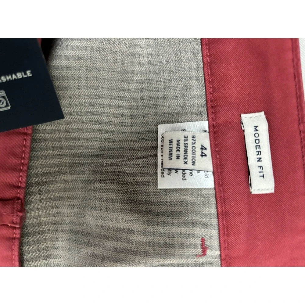 Joseph Abboud Men's Shorts 44 Faded Red Khaki Hemmed Khaki Chino Stretch #2736